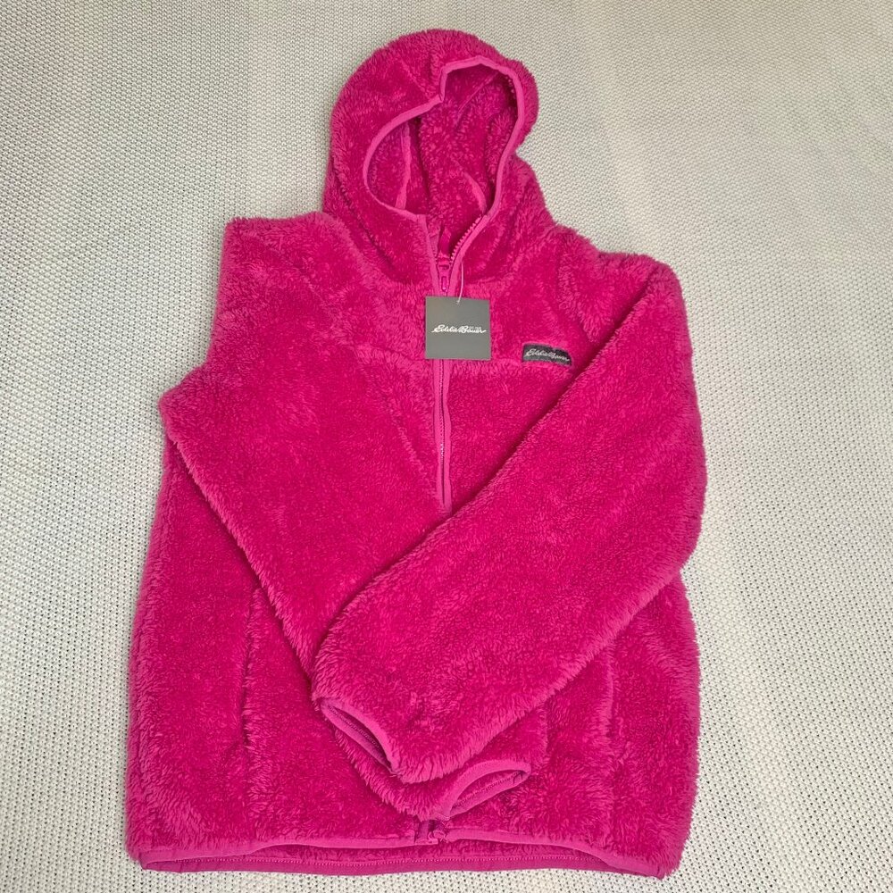 Eddie Bauer Kids Quest Plush Hooded Fleece Jacket Girls Violet Size S NEW